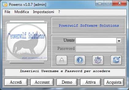 ESECUZIONE DEL SOFTWARE (torna all'indice) Per eseguire il software è necessario cliccare sulla relativa icona nel desktop o sul menù START di Windows nel seguente percorso: PROGRAMMI POWERWOLF