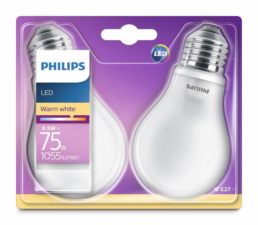 PHILIPS LED Lampada a goccia 8,5W (75W) E27 Luce bianca calda Non regolabile Un design pensato per distinguersi Forme familiari che conosci e ami.