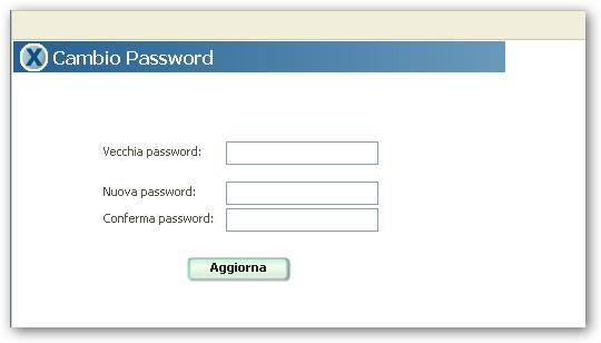 Al primo accesso il sistema richiederà Cambio Password ; questo passaggio e