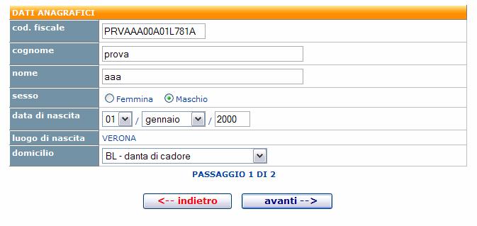 Rimosso il problema, sarà possibile aggiungere i dati di frequenza e/o di iscrizione.