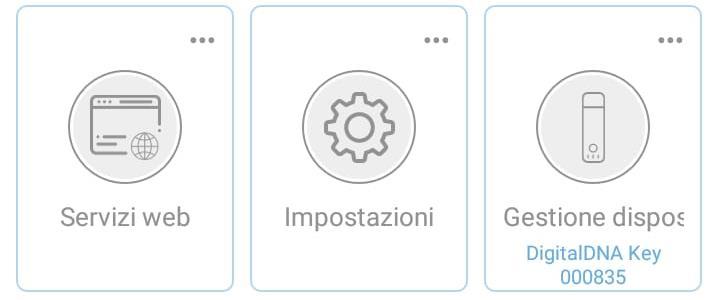 IMPOSTAZIONI Cliccando sul widget «Impostazioni» è possibile configurare: firma digitale: il servizio di cloud storage (icloud, Google Drive, Dropbox) sul quale poter salvare una copia dei file