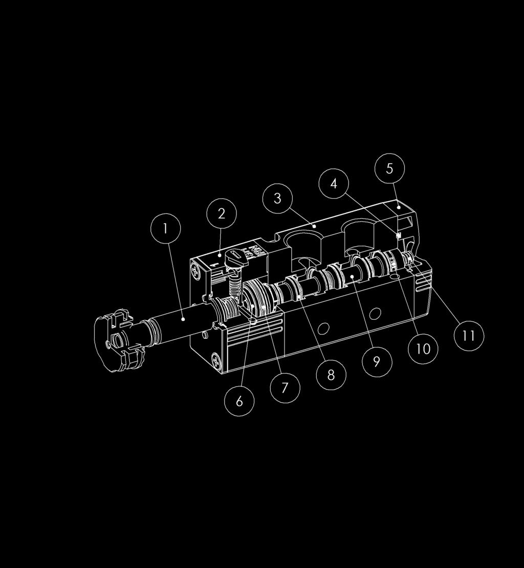 128 EV8 1/4 Valvole taglia 22mm Valves size 22mm Caratteristiche Generali Funzionamento: a spola Taglia valvola: 22mm Materiale corpo: alluminio Uso singolo: sì Uso sottobase: sì General features