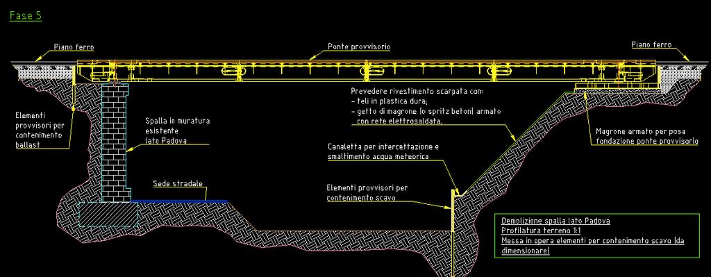 Demolizione/ricostruzione spalla lato PD