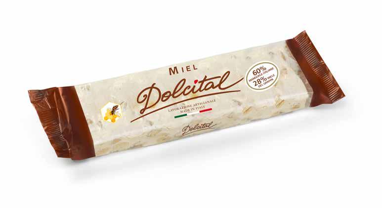 TORRONE FRIABILE / FRIABLE NOUGAT BARS TORRONI MIEL E SUPERIORE / MIEL AND SUPERIORE NOUGAT BARS TUTTE MANDORLE Torrone friabile con il 50% di mandorle pelate italiane. Lavorato a mano.