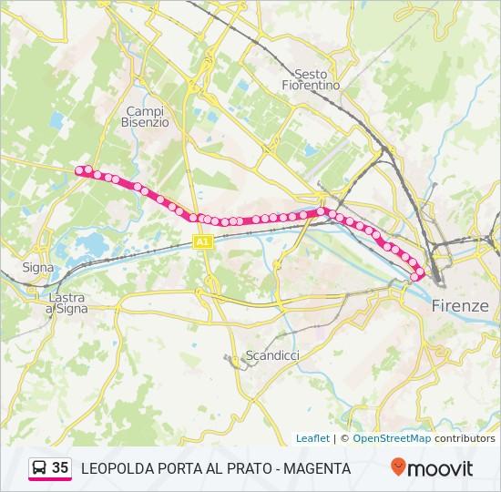 Direzione: Leopolda Porta Al Prato Indicatore 35 fermate VISUALIZZA GLI ORARI DELLA LINEA Leopolda Porta Al Prato 11 Viale Fratelli Rosselli, Firenze Pierluigi Da Palestrina 8 Via delle Porte Nuove,