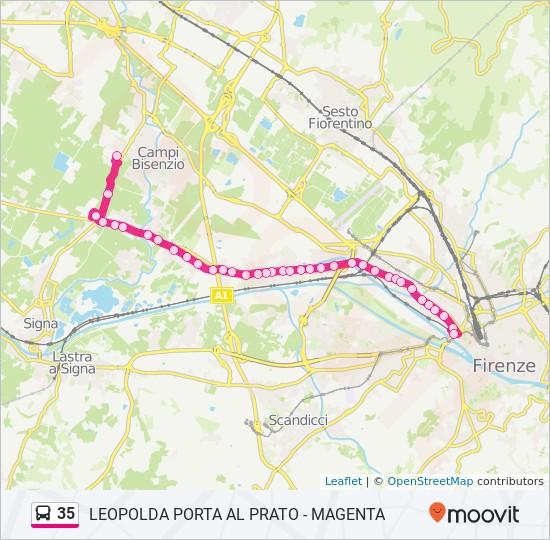 Direzione: Magenta Leopolda Porta Al Prato 37 fermate VISUALIZZA GLI ORARI DELLA LINEA Magenta Via Magenta, Campi Bisenzio Variante Sud Indicatore Indicatore 02 SR66, San Mauro XIII Martiri Orari