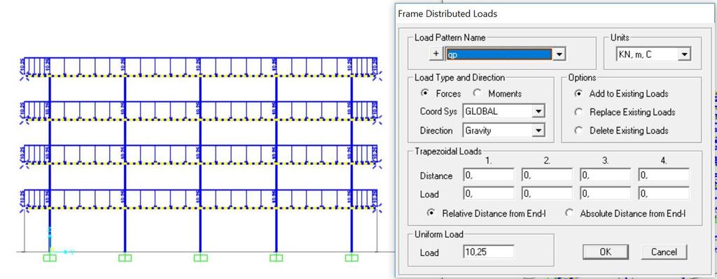 assegnati come Distributed Frame Loads alle travi principali e secondarie, su