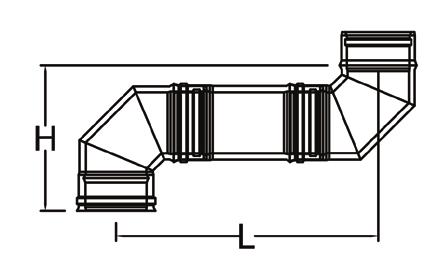 N 2 G87 + N 1 R100 80/100 225 1165 100/120 238 1178 Spostamenti con curva a 45 Cod.