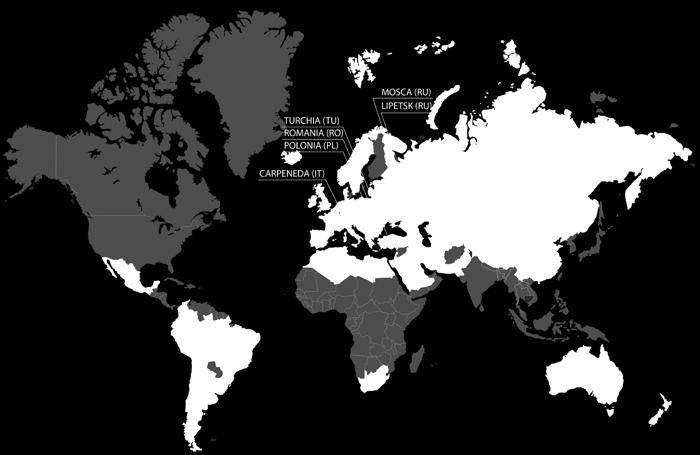 Personale multilingua e uffici di rappresentanza assicurano una costante presenza sul mercato globale, a testimonianza