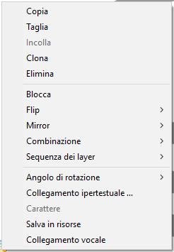 Quando si clicca sull icona con la matita e il foglio si possono attivare delle azioni o proprietà a seconda dell elemento/i selezionato/i: Copia: comando per inserire negli Appunti l oggetto