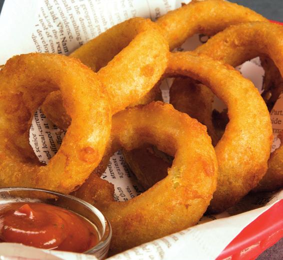 panatura di semi misti (4 pz) ONION RINGS Croccanti anelli di cipolla* con la tipica pastella alla birra (6 pz) ONION RINGS