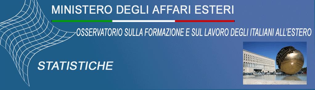 Presenza degli italiani all estero. Mappatura in base alla ripartizione geografica del Ministero degli Affari Esteri.