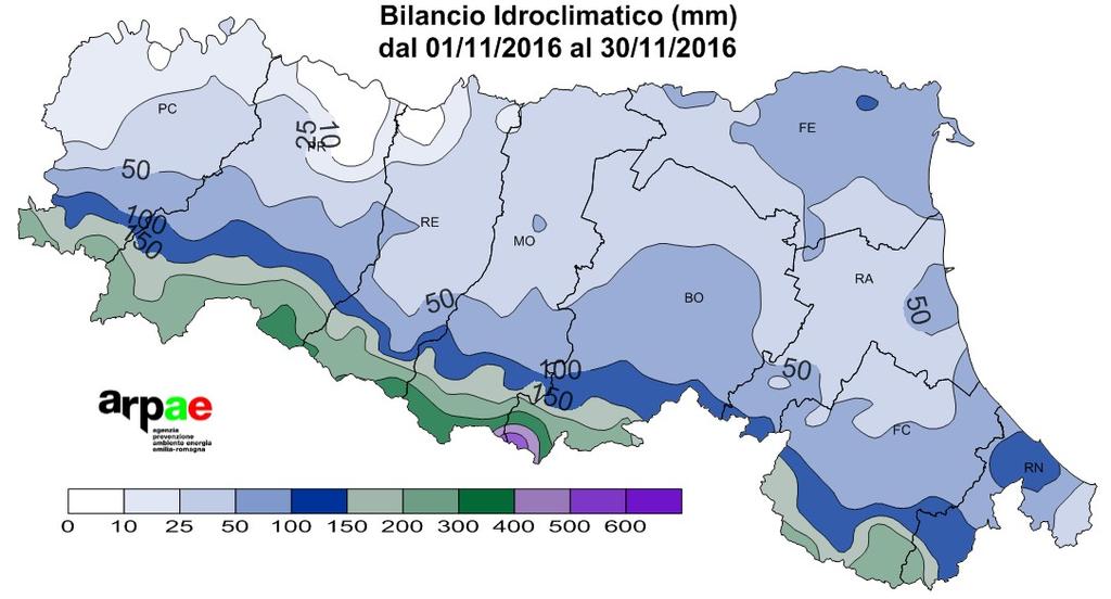 Evapotraspirazione potenziale (ETP) I valori cumulati risultano, nella prossimi a 25 mm di ETP pianura, L evapotraspirazione è l effetto cumulato dell evaporazione dalla superficie del terreno e