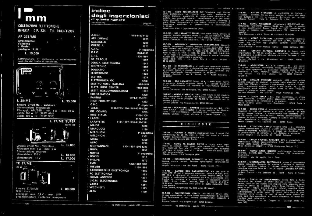 5W preamplificatore d'antenna incorporato 1293 indice degli inserzionisti di questo numero nominativo A.C.E.