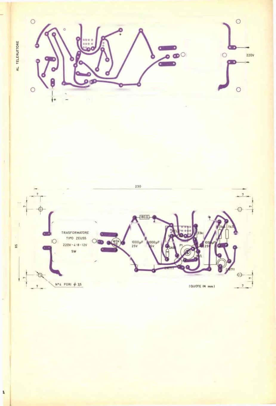 USCITA evcc F0T0RES6TEN2A Fig. 3 - Serigrafia del circuito stampato per il montaggio del circuito. Fig. 4 - Disposizione dei componenti sul circuito stampato.