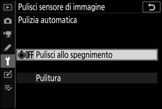 1 Selezionare Pulizia automatica.