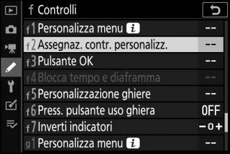 I pulsanti funzione (Fn1 e Fn2) I pulsanti Fn1 e Fn2 possono anche essere utilizzati per un accesso rapido a impostazioni selezionate durante la ripresa.