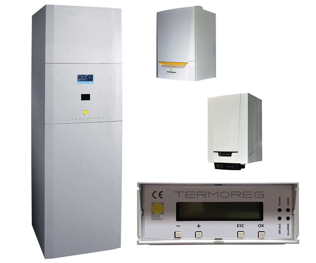 Pompe di calore LV-DS, LV-S e LV-C I componenti principali del sistema sono: - pompa di calore LibraVario - caldaia a condensazione (classe A) Modula Plus S con rubinetti oppure ModuGas DS e C con