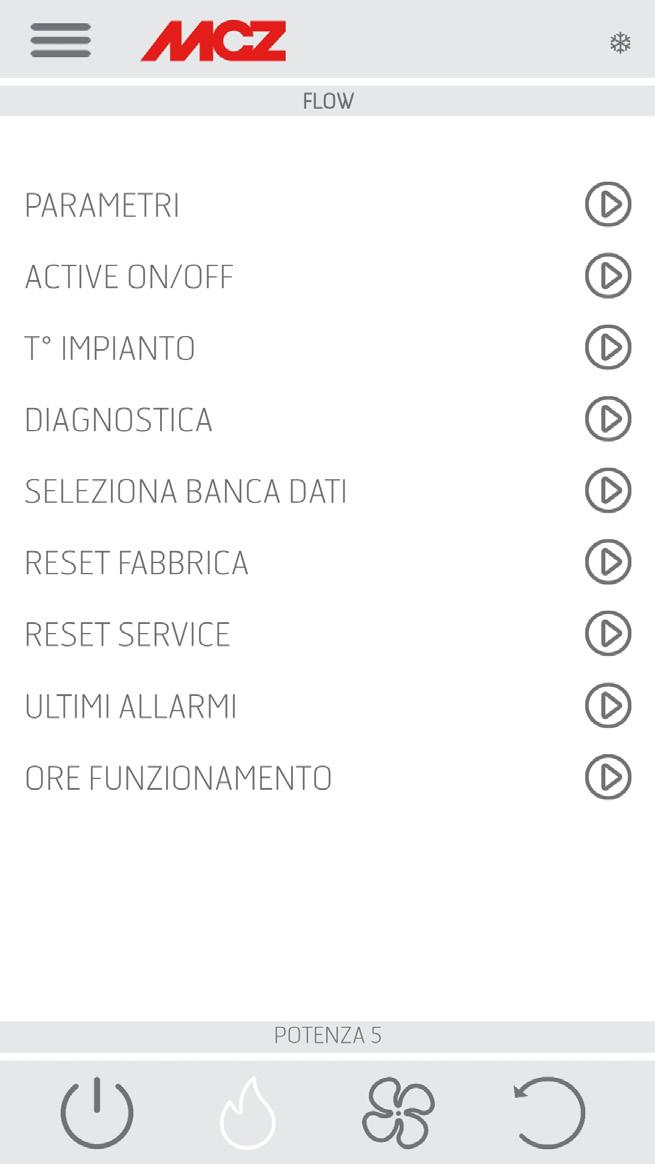 23-VERSIONE SOFTWARE Le principali funzioni modificabili e/o controllabili all interno del menù tecnico sono: PARAMETRI