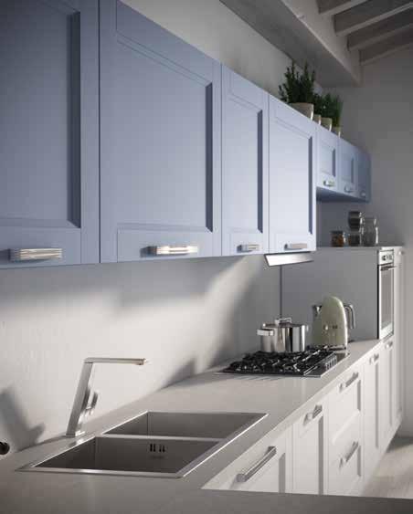 cucina con la zona living.