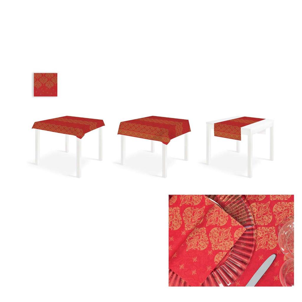 Color Poetica Rosso 1 2 3 4 Code Size Description Material Pcs/Ct Price 1 P40-937 40x40 Napkin Airlaid 800 110 2 P10-937 100x100 Tablecloth