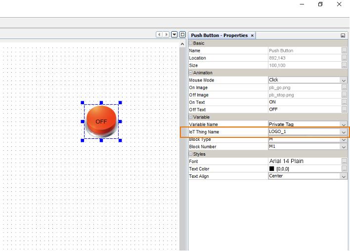 Una volta aggiunti gli oggetti in questa tabella, si può procedere col collegamento degli elementi grafici alle variabili. Con la versione di LOGO! Web Editor V1.