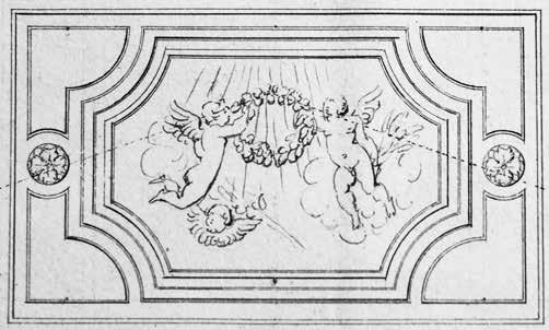 Accademia di Belle Arti (Prospetto della facciata della Scuola Grande della Carità), particolare con Cherubino e Angeli che reggono un corona.