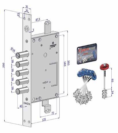 141C AFETY DOO LOCK LINE ECUMA 24 errature OLO CATENACCIO erie 141C, ambidestre, per porte blindate a doppia mappa ECUMA24. Chiusura triplice corsa 40 mm, 4 mandate OLO CATENACCIO ENZA COCCO.