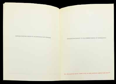 cm, brossura, [20], libro d artista con nove dichiarazioni stampate al solo recto