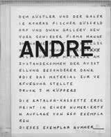 1. ANDRE Carl (Quincy, Massachusetts 1935), Carl Andre, Monchengladbach, Städtisches Museum, 1968, 20,8x16,8, scatola editoriale di cartone con