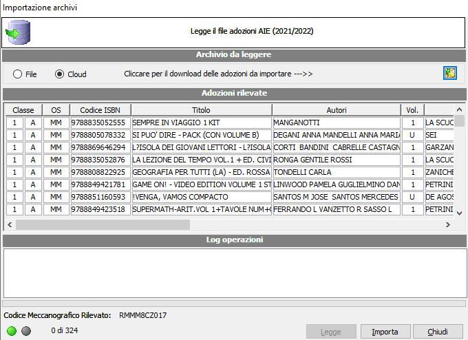 per cui occorrerà scegliere dal menu a tendina la materia Axios e cliccare su Ok per passare al testo successivo.