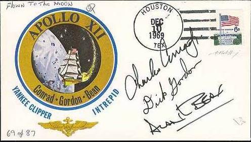 Apollo 12 87 Cosmogrammi, stranamente non imbarcati in questa missione, ma portati nello spazio con l Apollo 15, sono privi