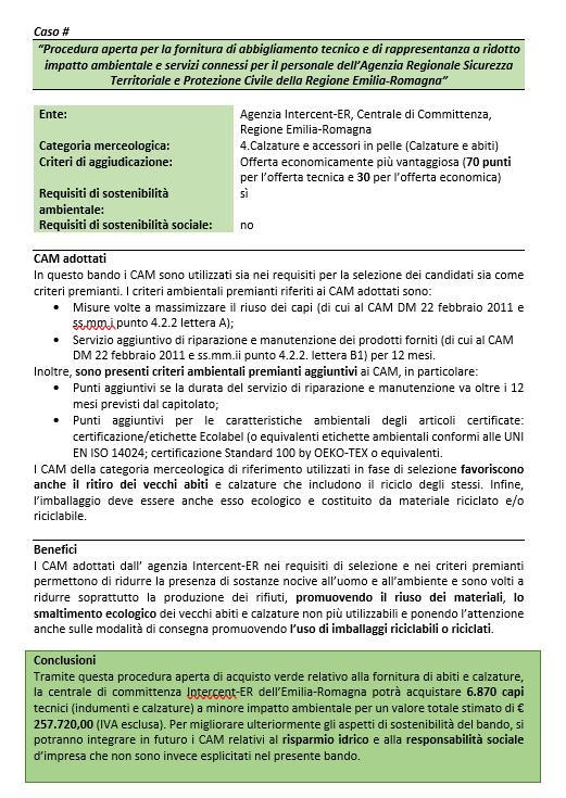 3 Parte Specifica Buone Pratiche Buone Pratiche e Benchmark Esempio di scheda tipo per il settore calzature: Categoria Merceologica