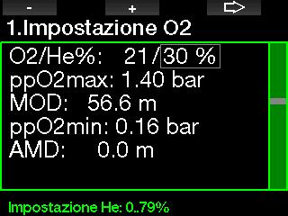 ATTENZIONE La profondità minima assoluta (AMD) dipende dal valore ppo 2 min.