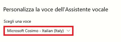 - Per cambiare la voce dell Assistente vocale, clicca sulla casella sotto la scritta Personalizza la voce dell Assistente vocale.