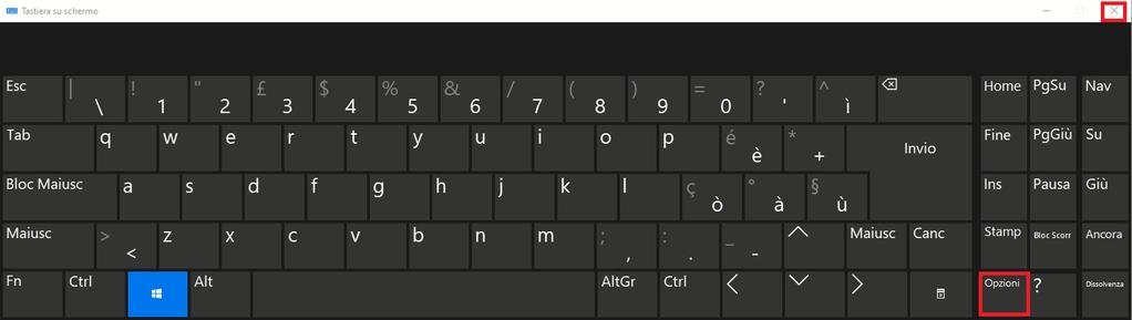 Per far diventare più facile usare la tastiera e usare le scorciatoie da tastiera - Clicca su Tastiera.