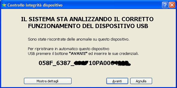 Passo 2 I controlli hanno evidenziato la necessità di procedere al ripristino dei certificati Dopo aver cliccato sul