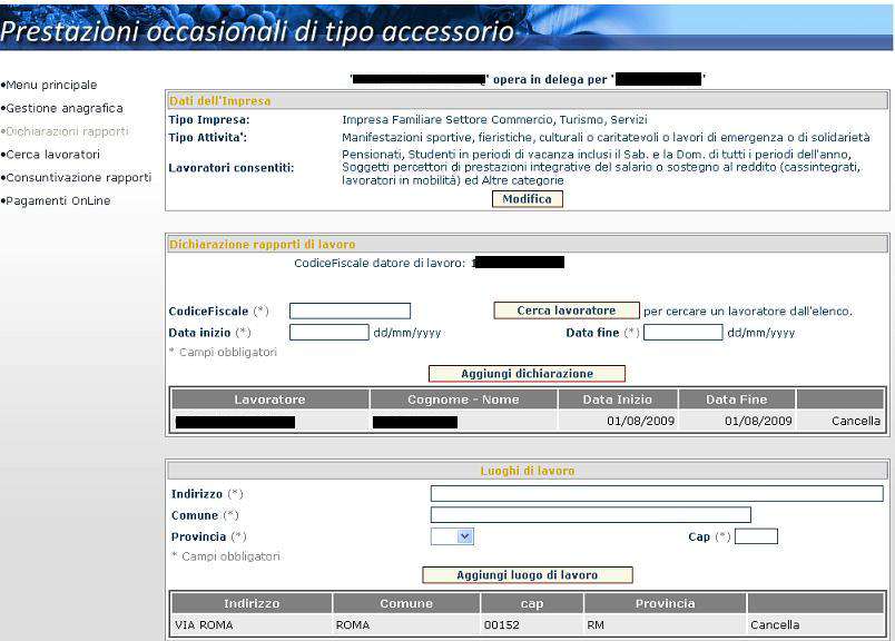 3.4.2.2 Dichiarazioni rapporti di lavoro Figura 49 La pagina (fig.