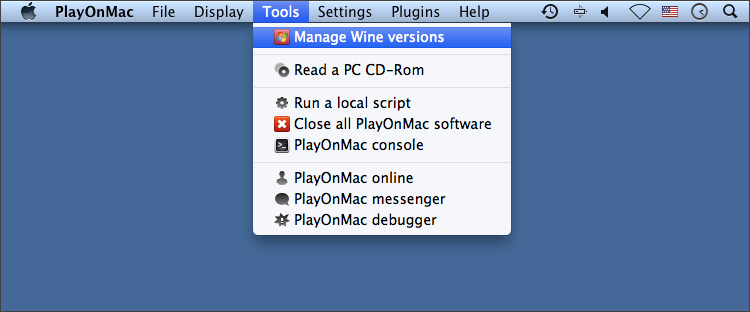 Aggiornare Wine Wine e installato unitamente con PlayOnMac.