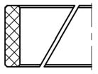 FRK 05 Famiglia prodotto Anelli guida Forma costruttiva Anello guida per pistone Numero profilo 05 Taglio 45 Materiale Resina fenolica fibra sintetica/ptfe HG 00 0301 Max.