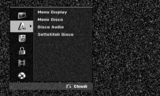 Regolare le impostazioni della lingua Menu Display Selezionare una lingua per il menu di configurazione e per le informazioni a video.