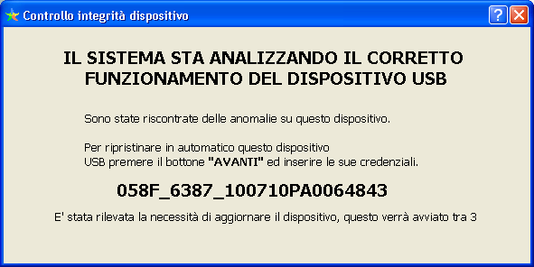 2.5.3 Autodiagnosi L autodiagnosi del dispositivo è effettuata automaticamente dal sistema ad ogni avvio del Browser Sistri.