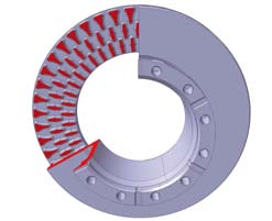 Tecnologia di ventilazione esclusiva Nelle applicazioni critiche come quelle destinate ai veicoli industriali, i dischi Brembo adottano l esclusivo sistema di ventilazione a pioli, progettato e