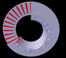Ventilazione tradizionale ad alette Ventilazione a pioli Brembo Il raffreddamento di un disco freno è determinato sia dal movimento del veicolo sia dal movimento rotatorio del disco stesso.