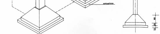 (sottofondazione), che generalmente sporge dal perimetro del plinto di una quantità minore od al massimo uguale al suo spessore.