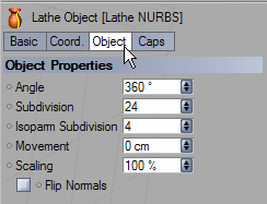 (Lathe NURBS) di una spline.