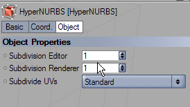L oggetto senza Hyper NURBS possiede 14 poligoni (facce) il secondo ne possiede