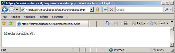 Andare sul sito : https://servizi.arubapec.it/tsa/marcheresidue.php 2.