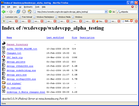 Chap1to8 - Programmare_Con_wxDev-C++.doc Pagina 19 di 150 Figura 1.33 La pagina di Tony su wxdev-c++ Si clicca sul collegamento a wx-devcpp Testers (alpha versions).