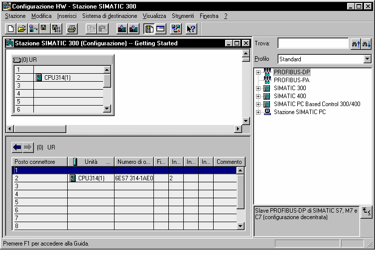 6 Configurazione delle unità centrali 6.1 Come configurare l hardware L hardware può essere configurato se è stato creato un progetto con una stazione SIMATIC.